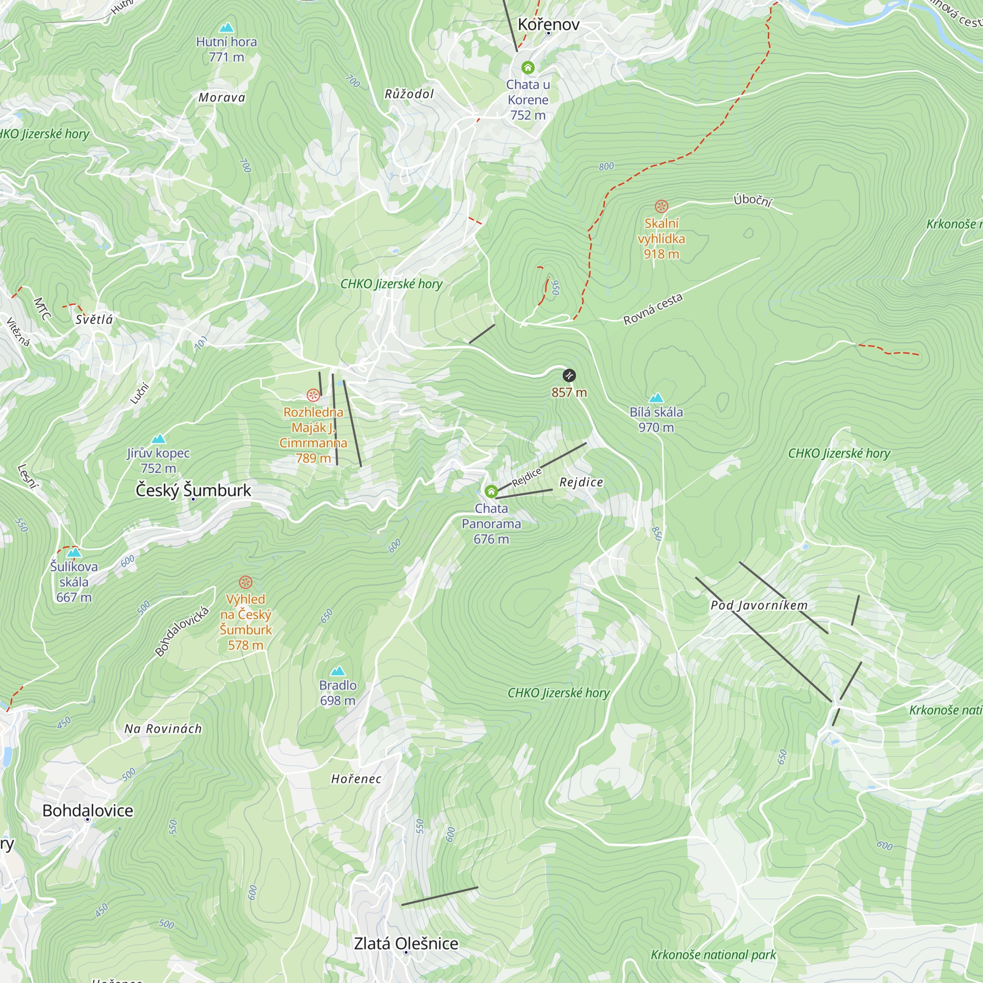 Chata Panorama map