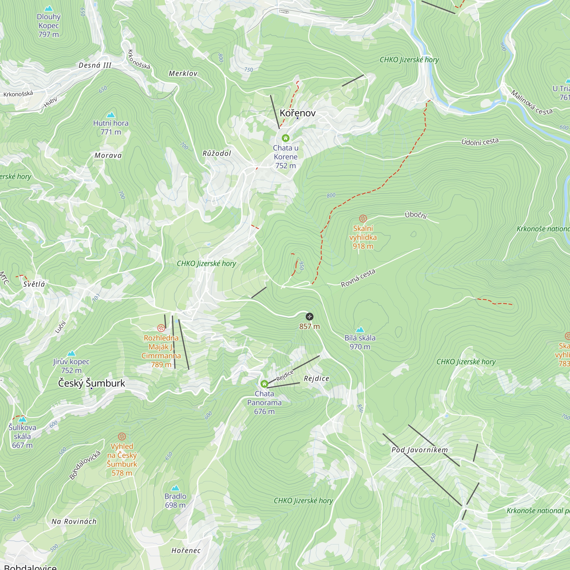 Chata Hvězda map