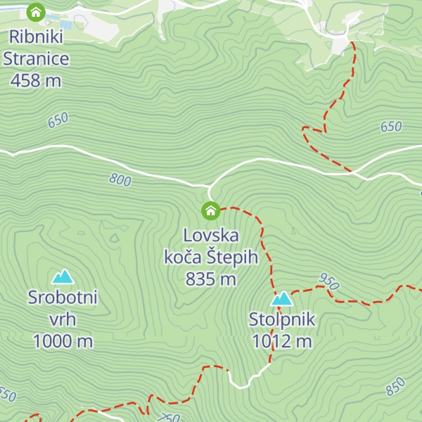 Map of Lovska koča Štepih