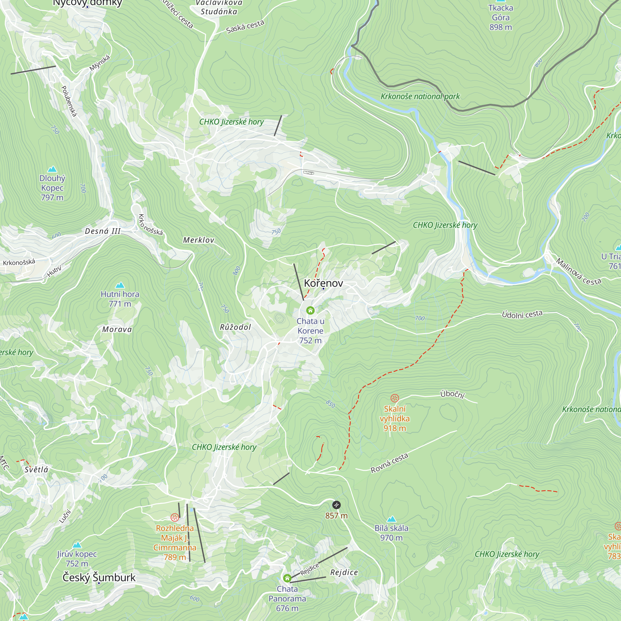 Chata u Korene map
