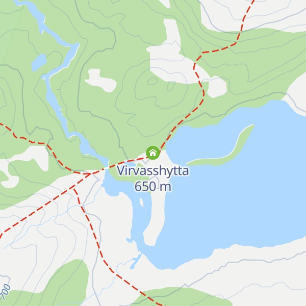 Map of Virvasshytta