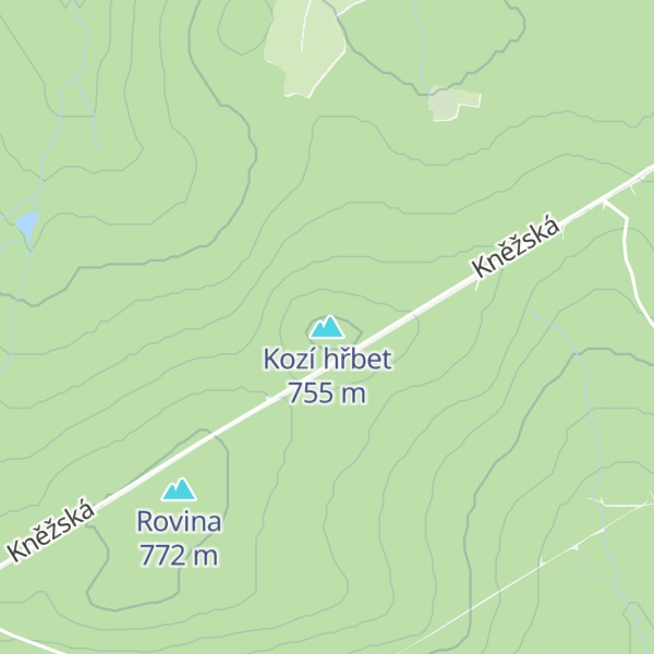 Map of Kozí hřbet
