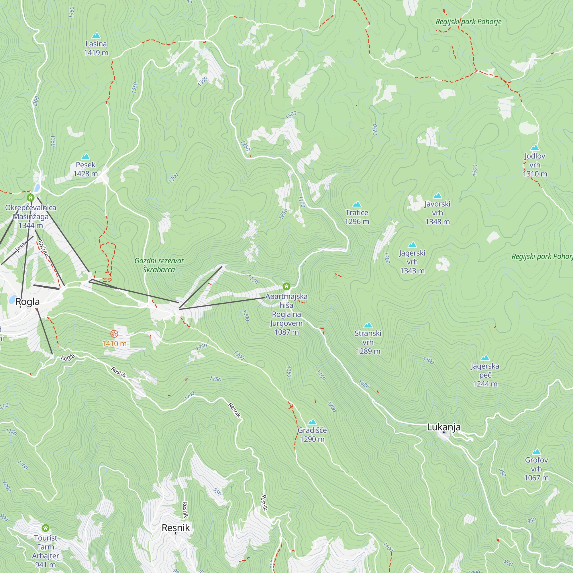 Apartmajska hiša Rogla na Jurgovem map