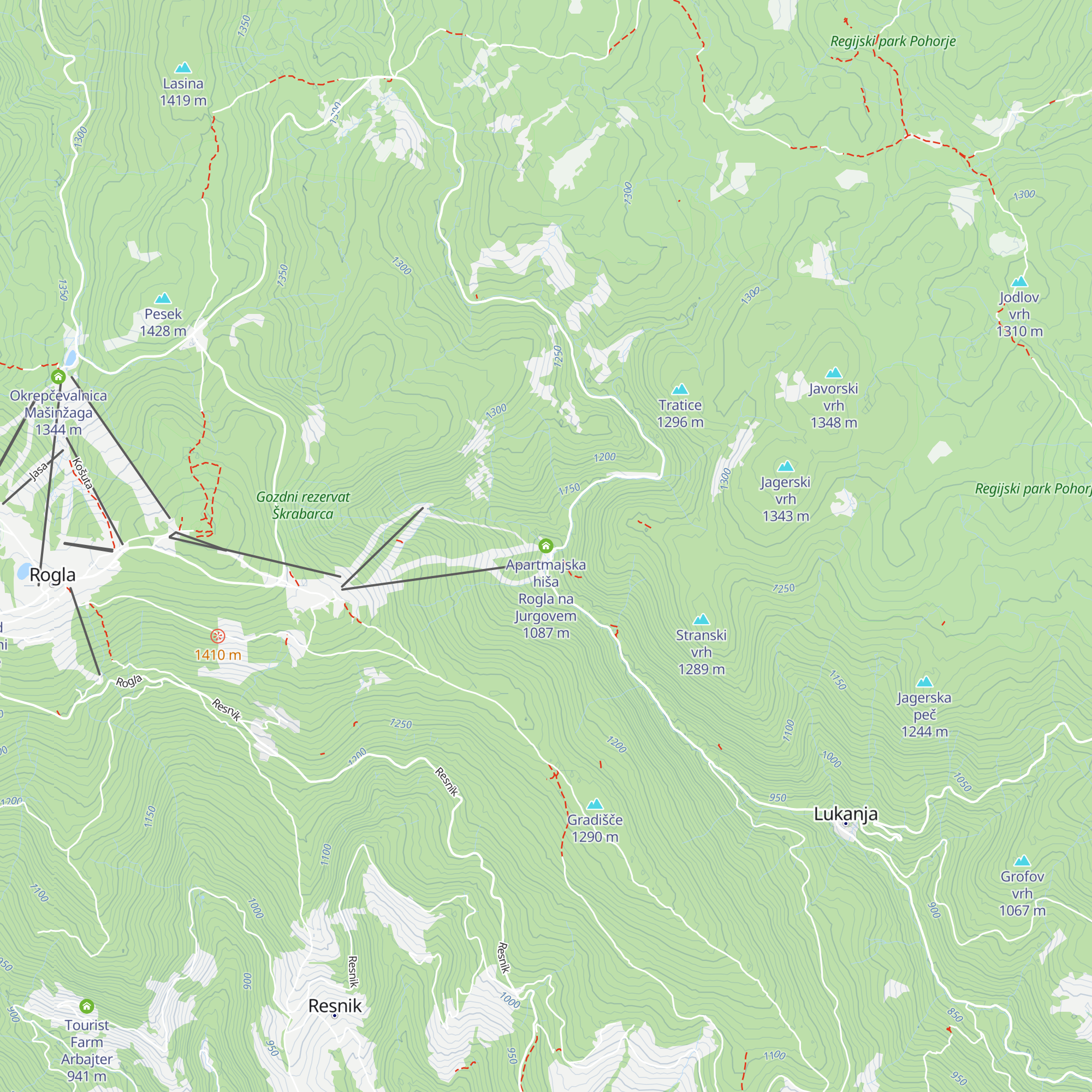 Apartmajska hiša Rogla na Jurgovem map