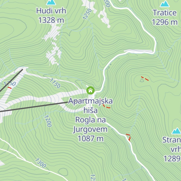 Map of Apartmajska hiša Rogla na Jurgovem
