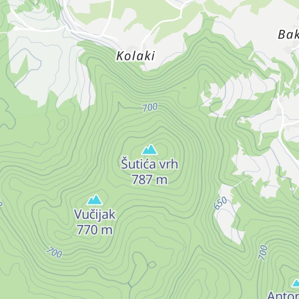 Map of Šutića vrh