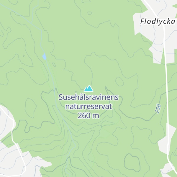 Map of Susehålsravinens naturreservat
