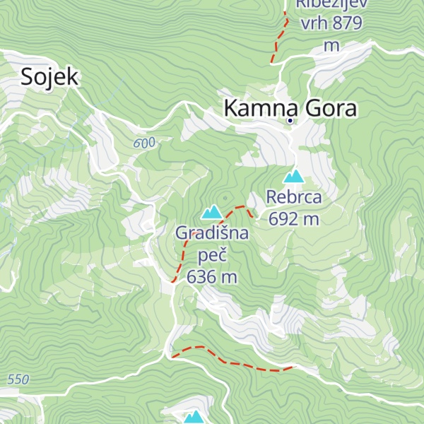 Map of Gradišna peč