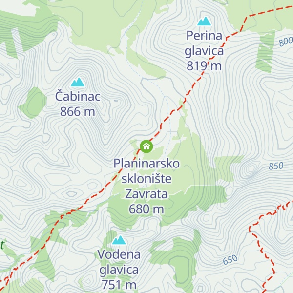 Map of Planinarsko sklonište Zavrata