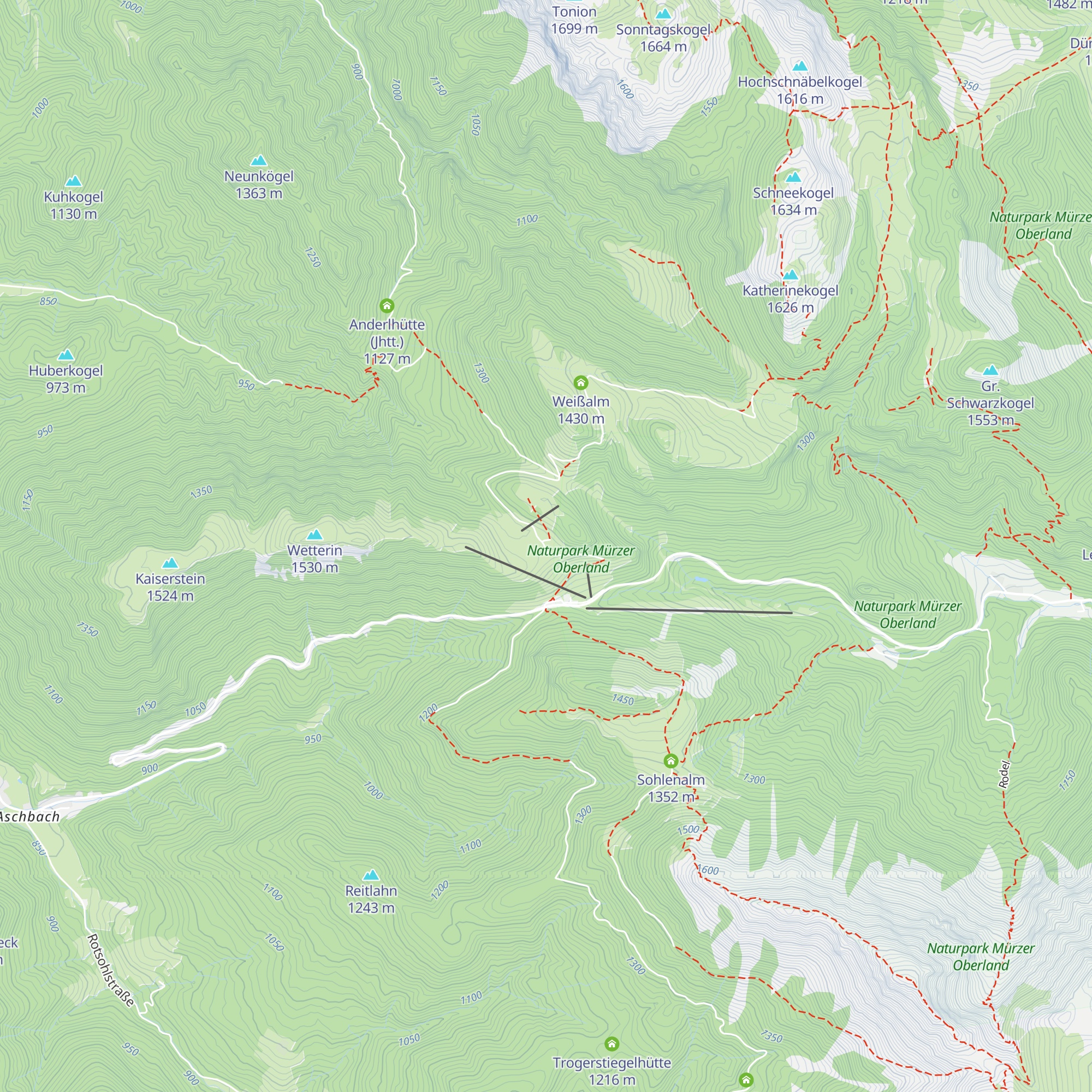 Hansi's Huette map