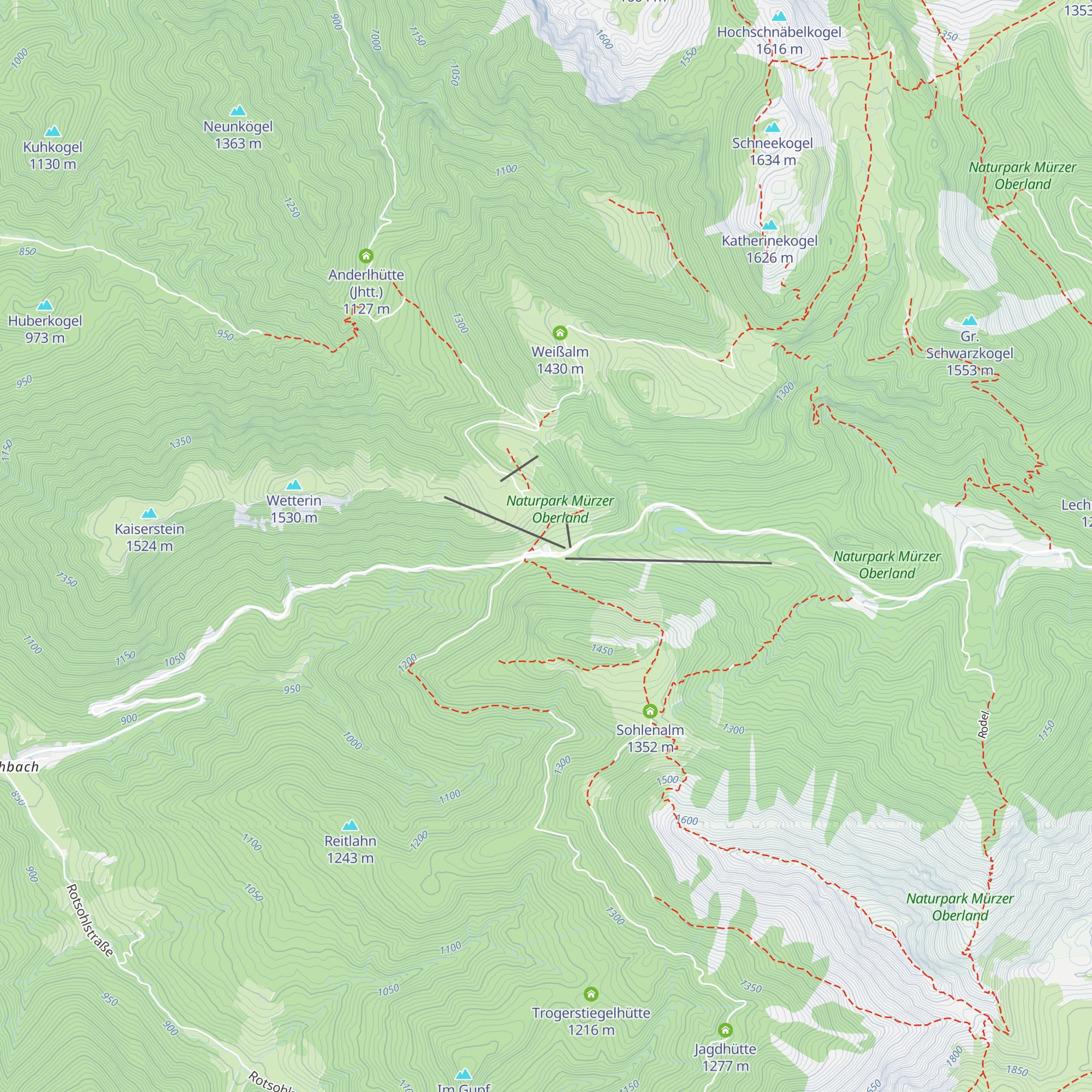 Holzbox Niederalpl map