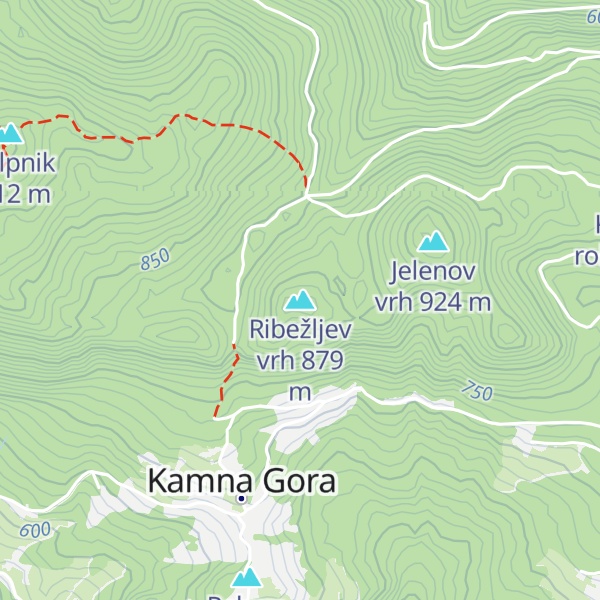 Map of Ribežljev vrh