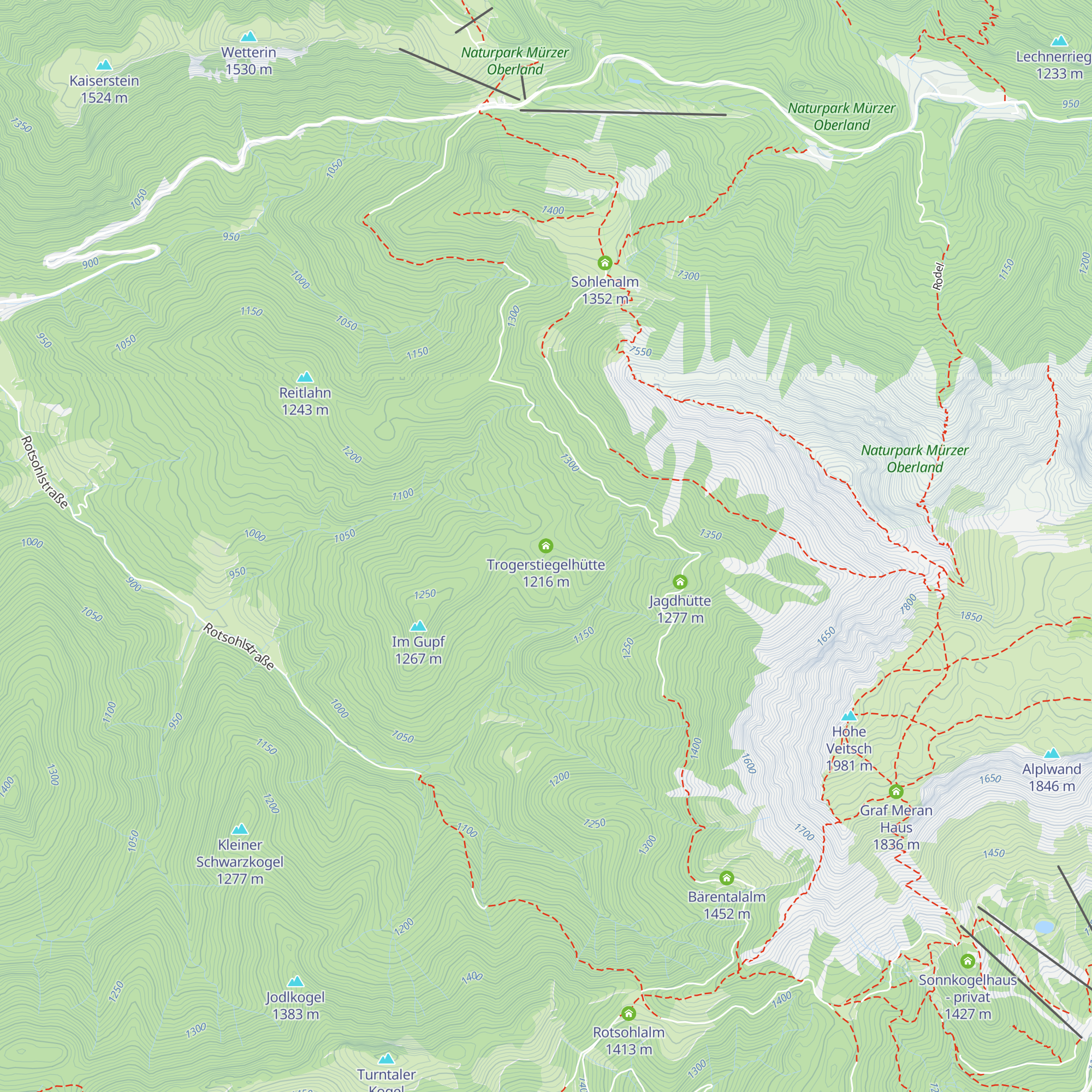Trogerstiegelhütte map