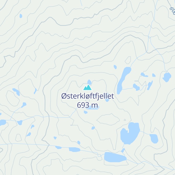 Map of Østerkløftfjellet