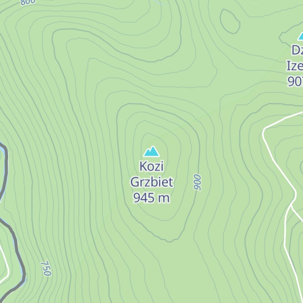 Map of Kozi Grzbiet