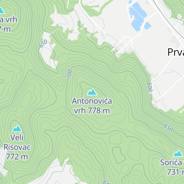 Map of Antonovića vrh