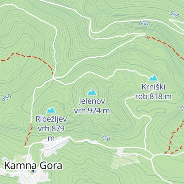 Map of Jelenov vrh