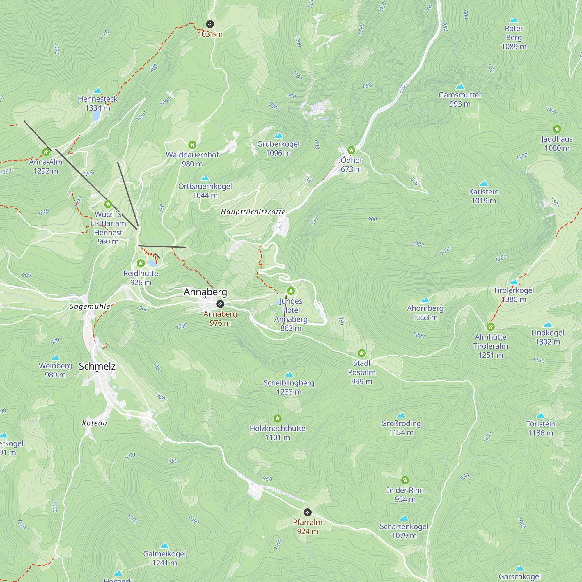 Junges Hotel Annaberg map