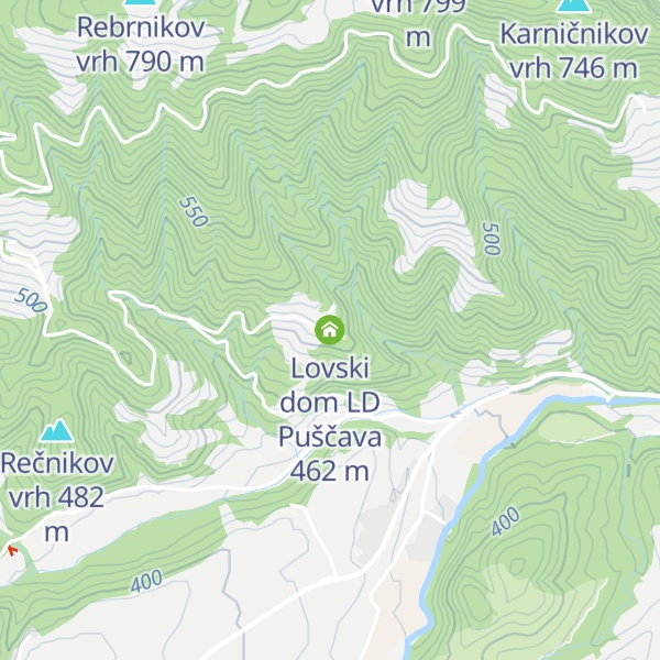 Map of Lovski dom LD Puščava
