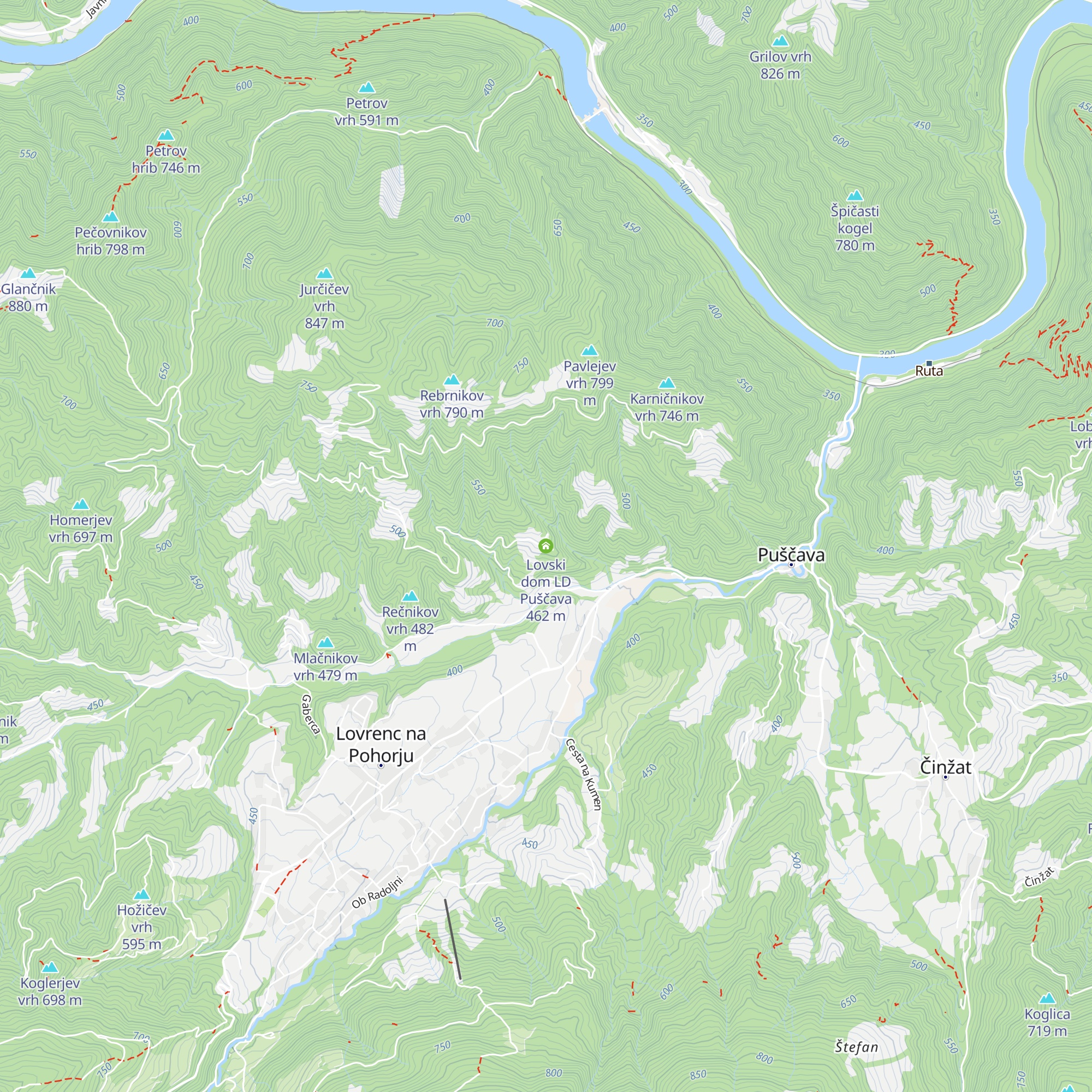 Lovski dom LD Puščava map
