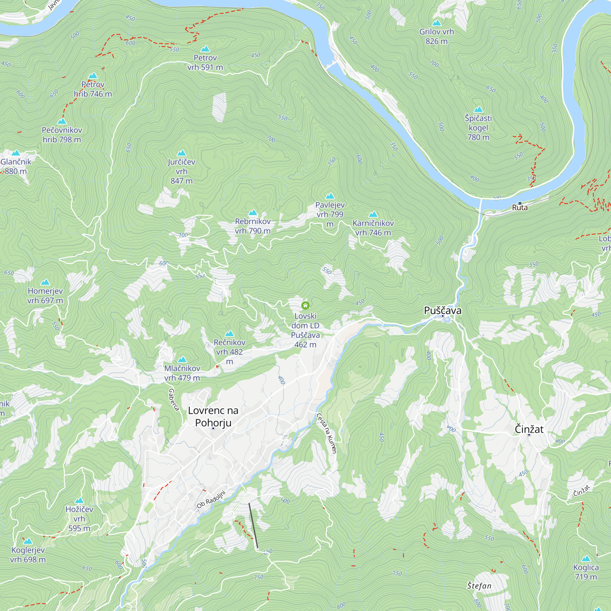 Lovski dom LD Puščava map