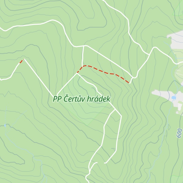 Map of Čertův hrádek
