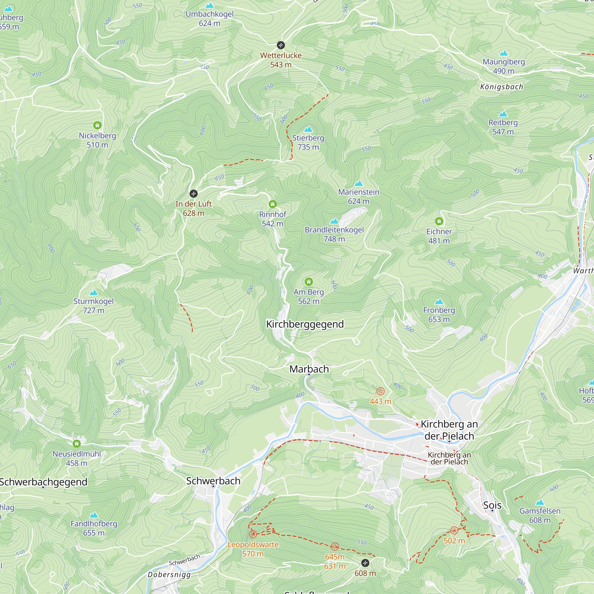 Waldhaus map