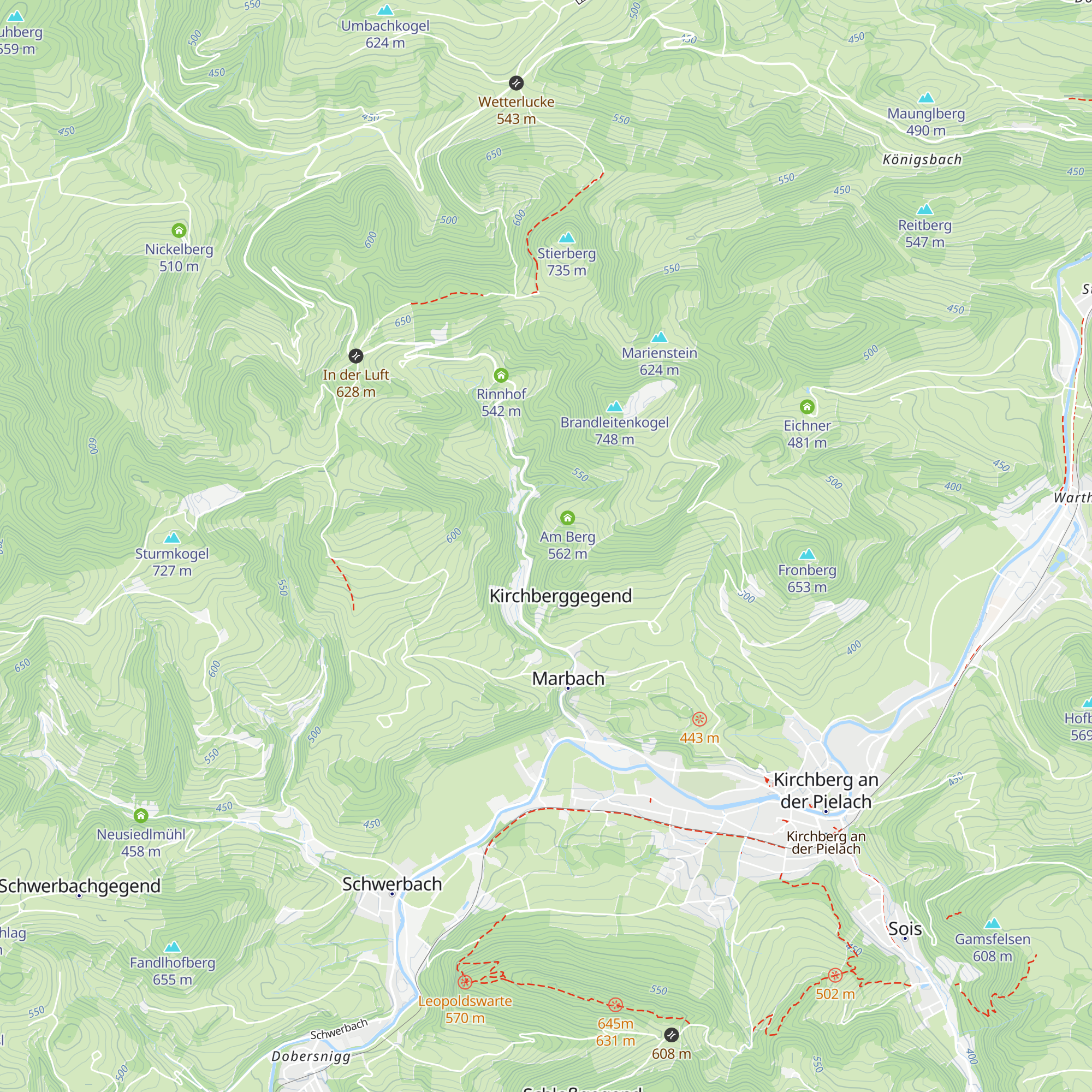 Waldhaus map