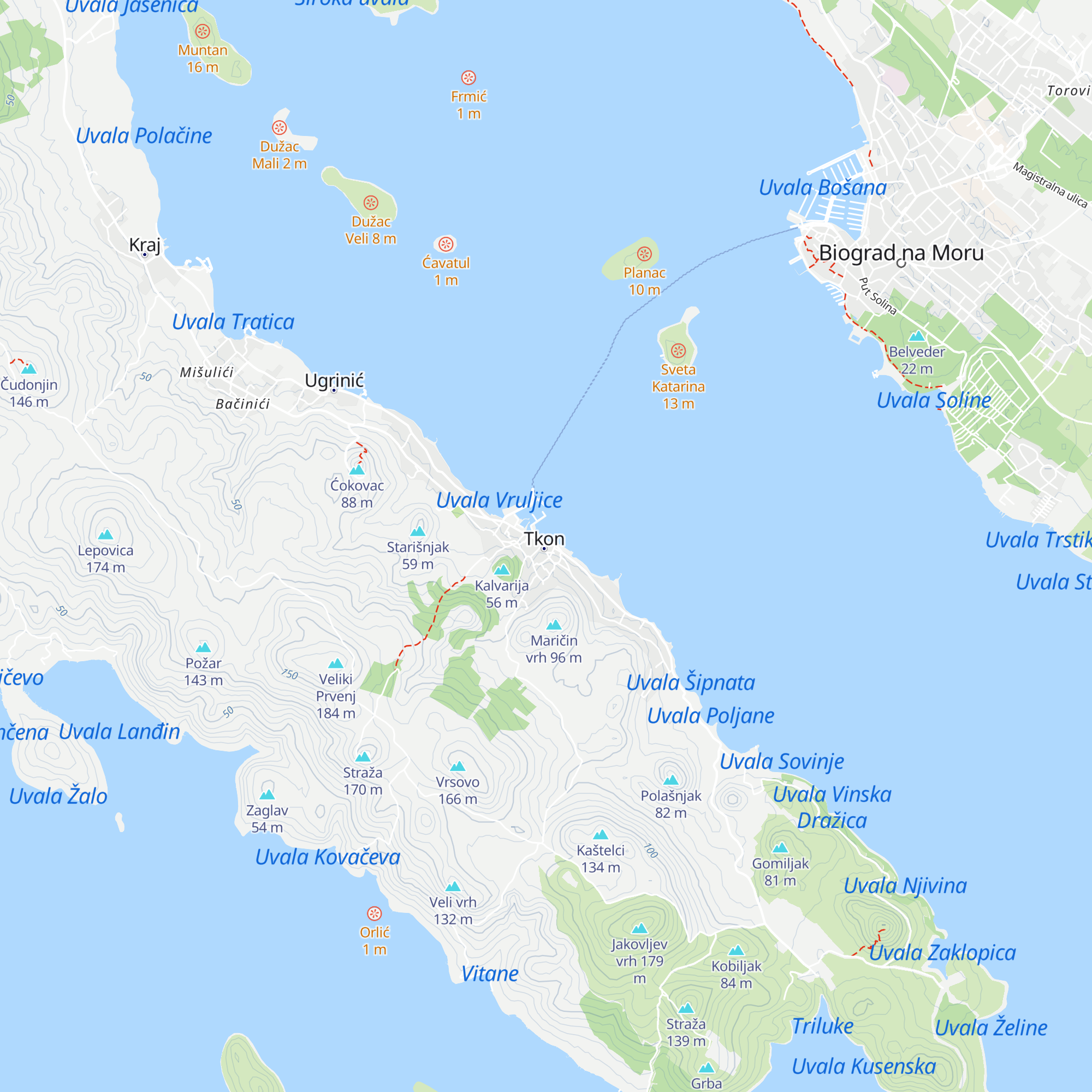 Turistička zajednica Općine Tkon map