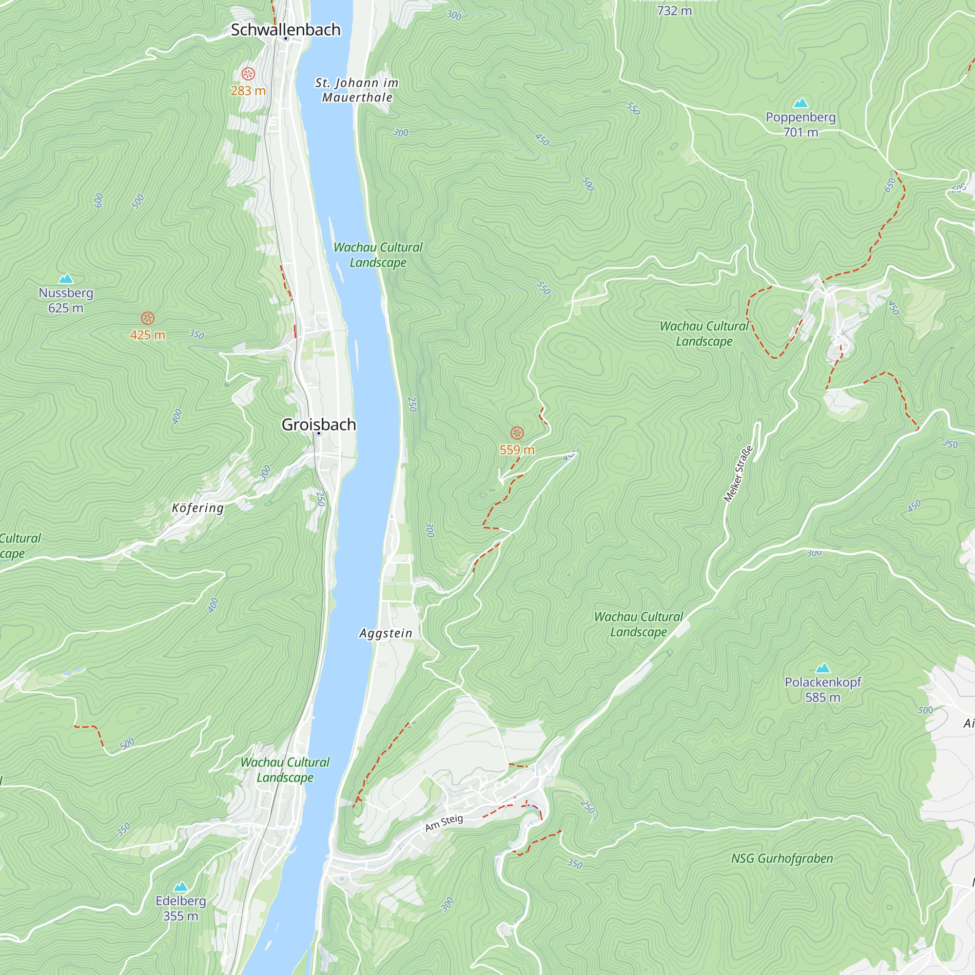 Siegfried Taverne Aggstein map