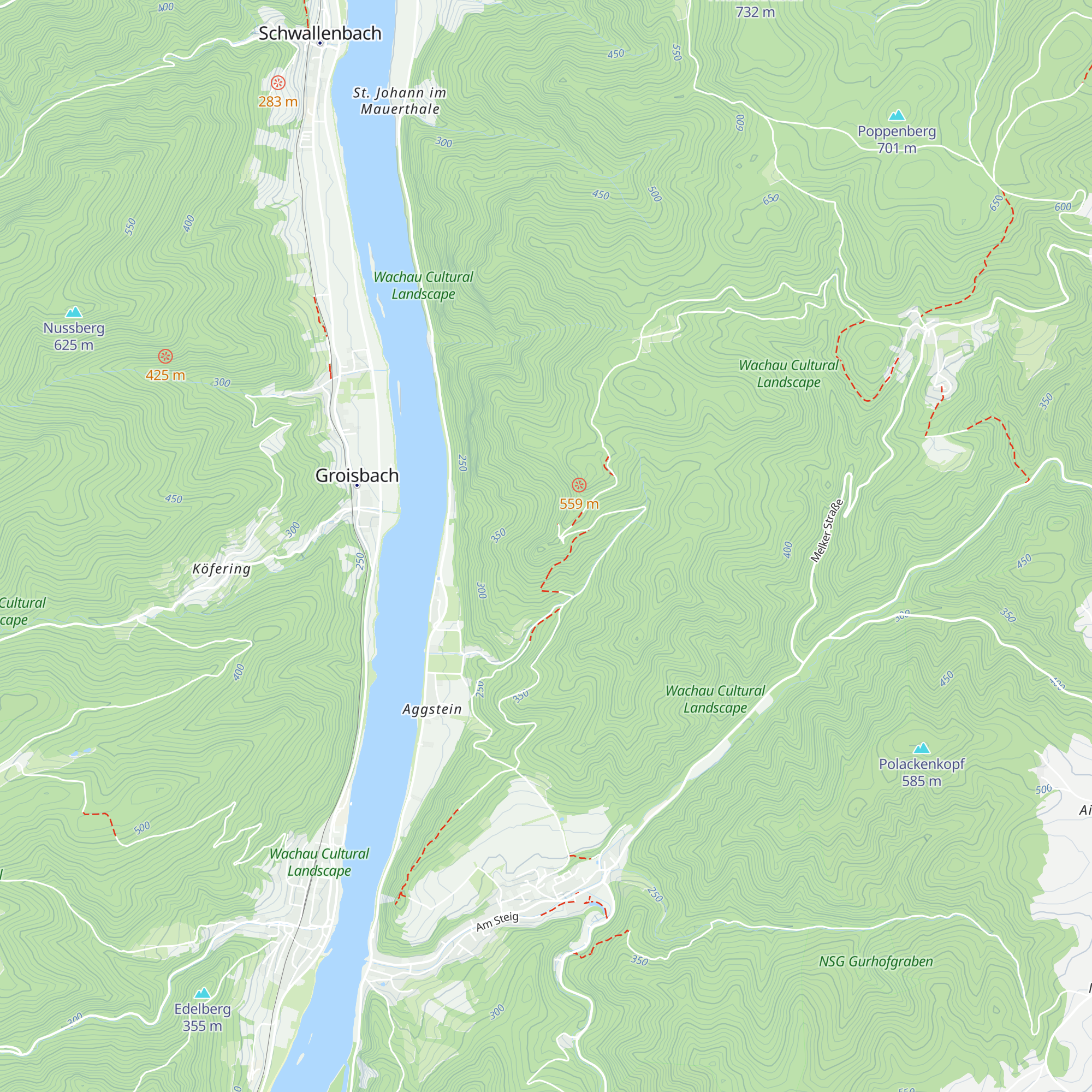 Siegfried Taverne Aggstein map