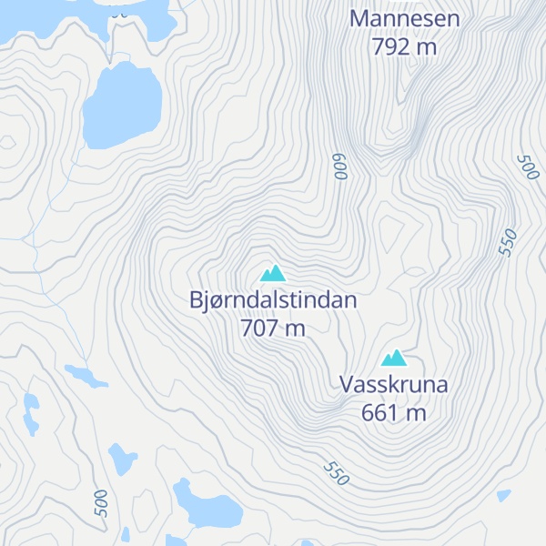 Map of Bjørndalstindan