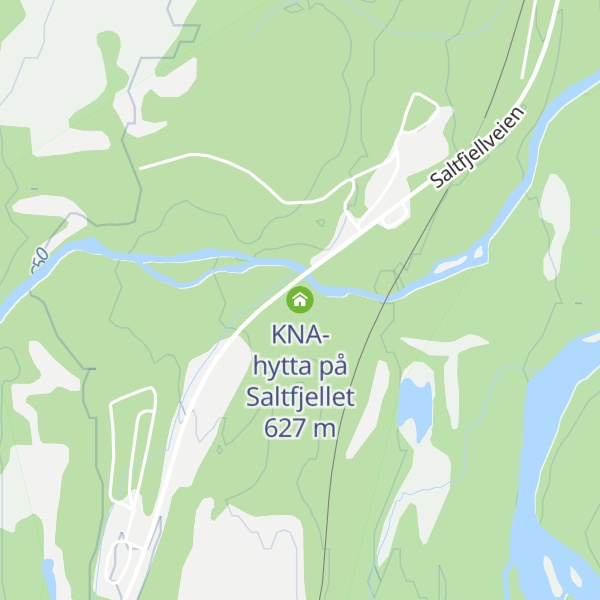 Map of KNA-hytta på Saltfjellet