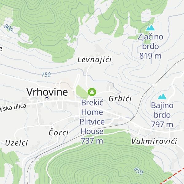 Map of Brekić Home Plitvice House