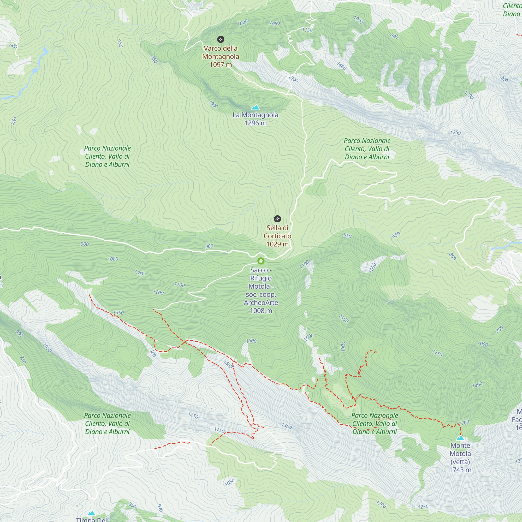 Sacco - Rifugio Motola - soc. coop. ArcheoArte map