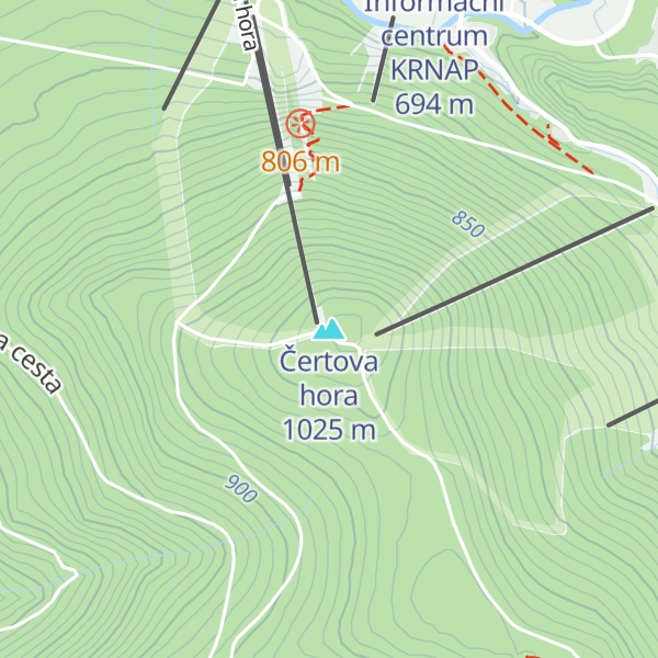 Map of Čertova hora