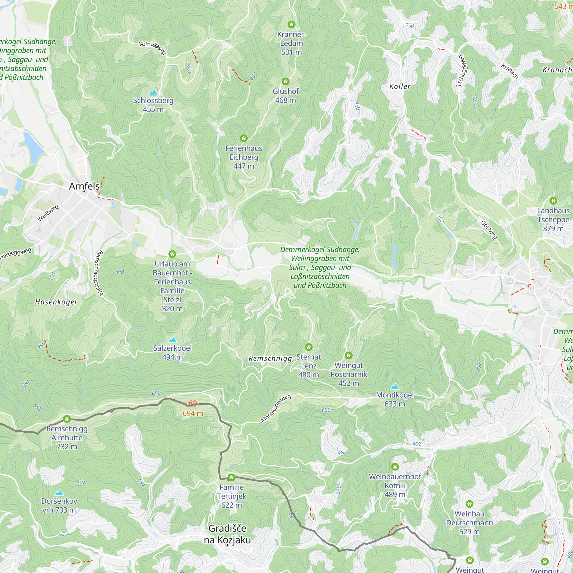 Hopfenhof Poscharnik map