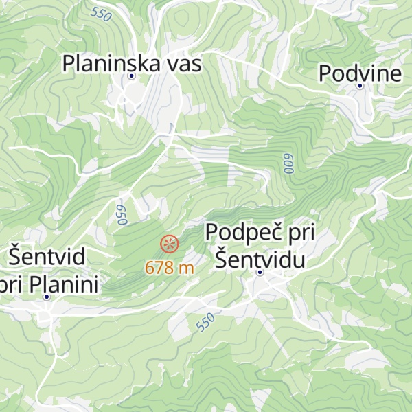 Map of Pečine
