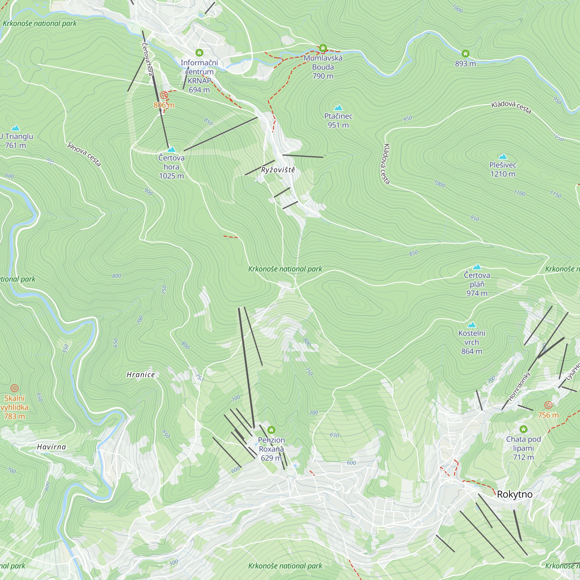 Chata Studenov map