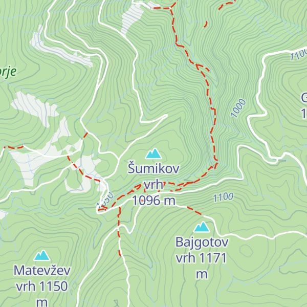 Map of Šumikov vrh