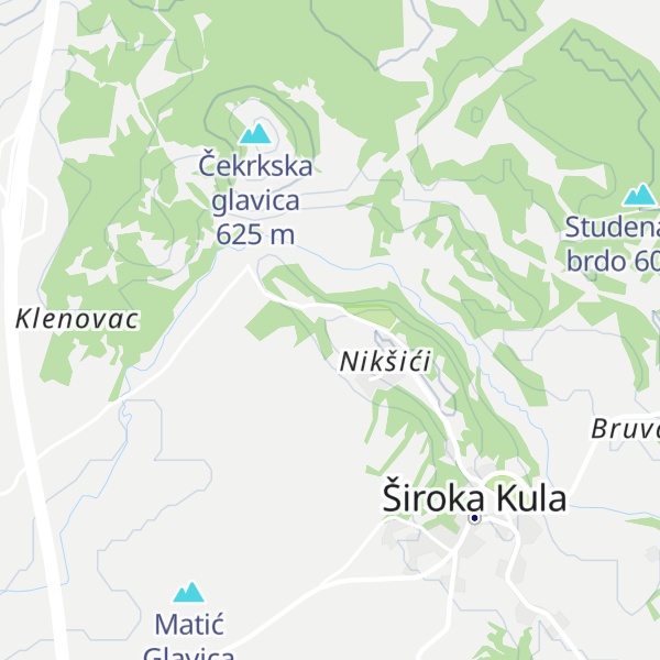 Map of Nikšičko brdo