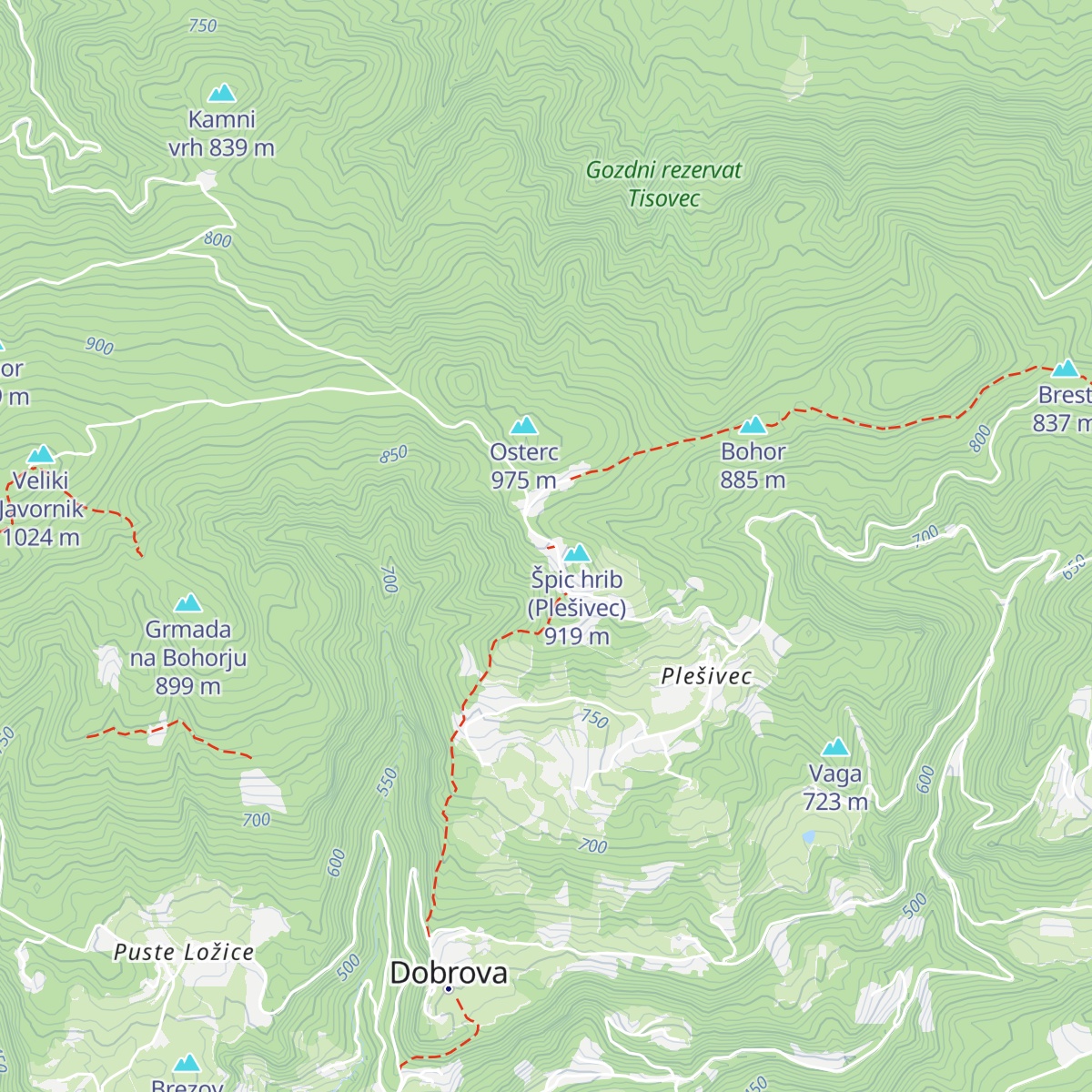 Koča na Bohorju map