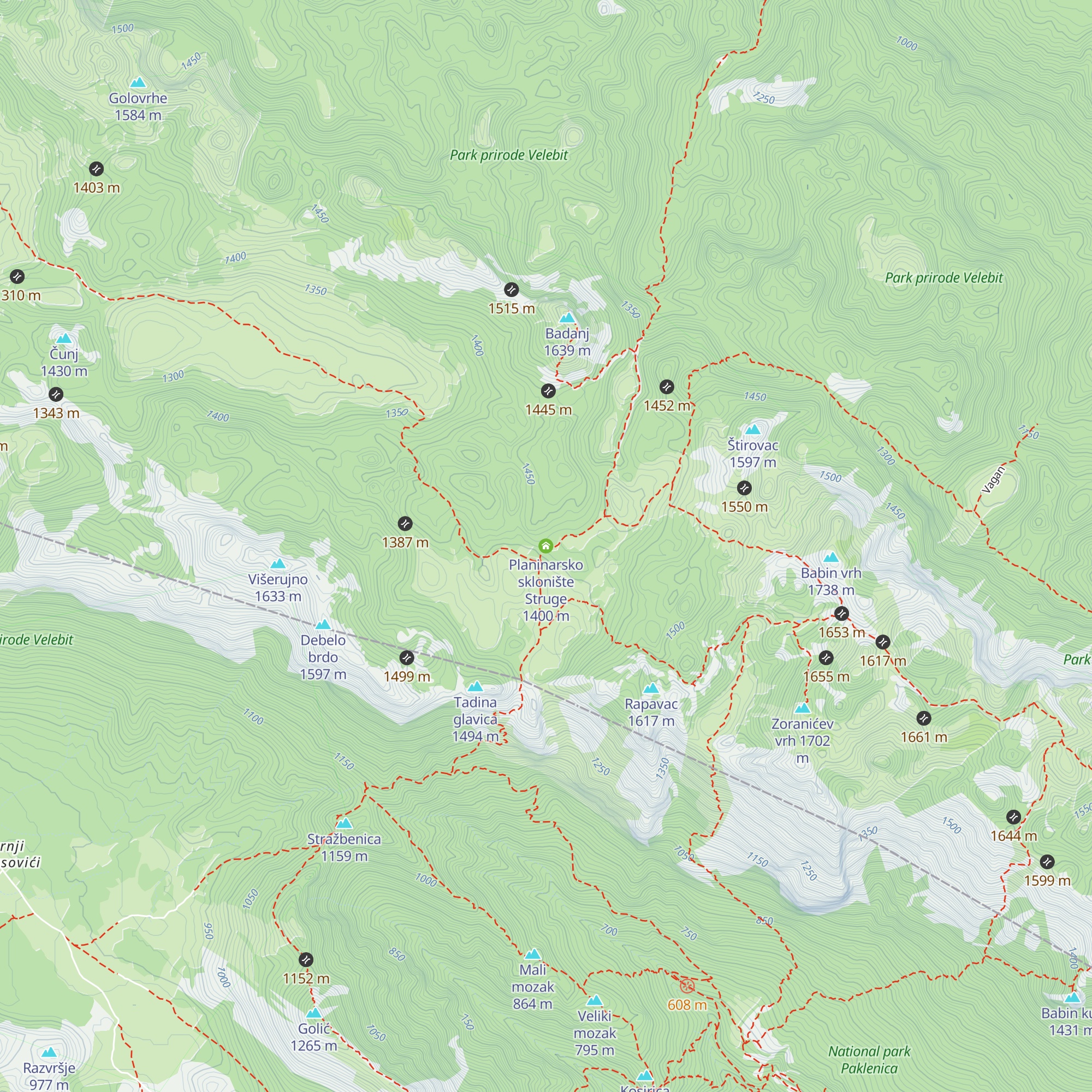 Planinarsko sklonište Struge map