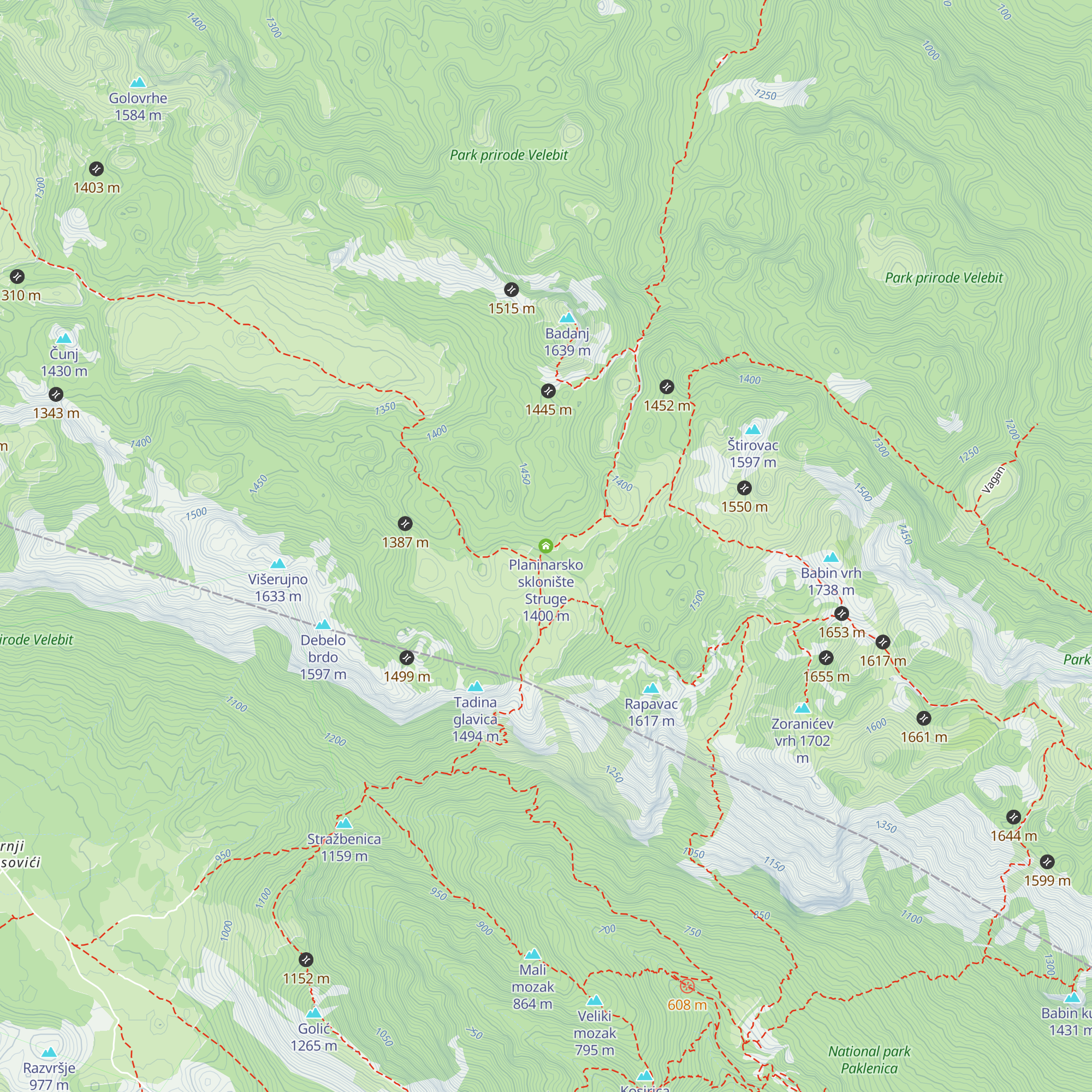 Planinarsko sklonište Struge map