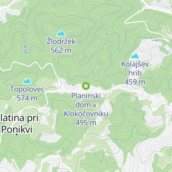 Map of Planinski dom v Klokočovniku
