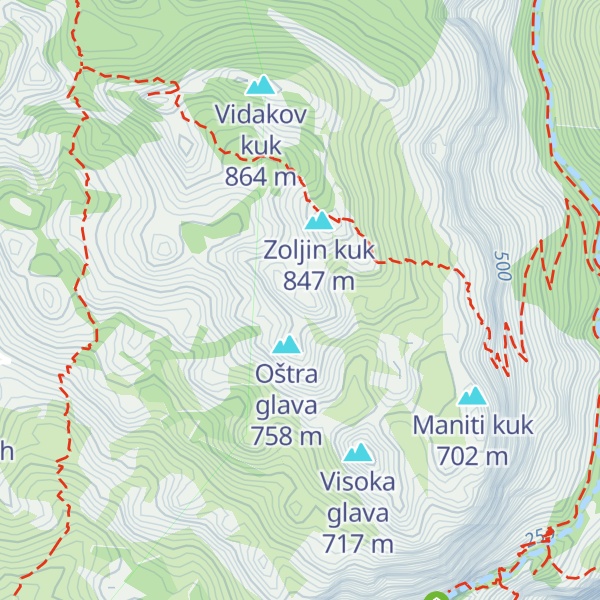 Map of Zoljin vrh