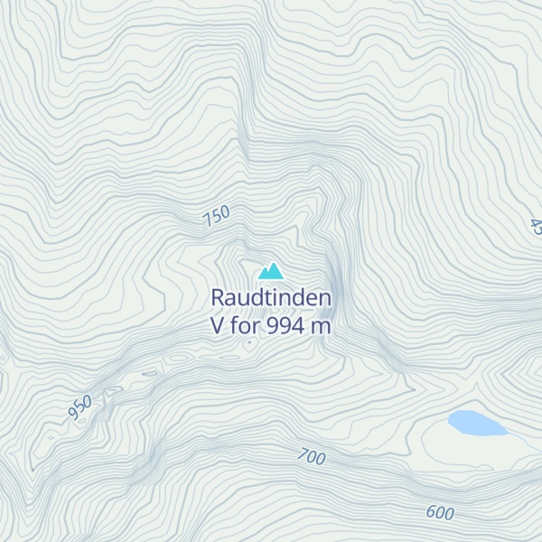 Map of Raudtinden V for