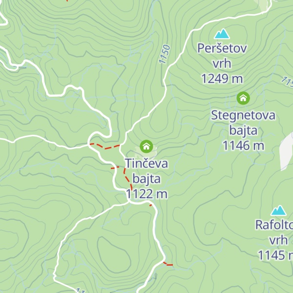 Map of Tinčeva bajta