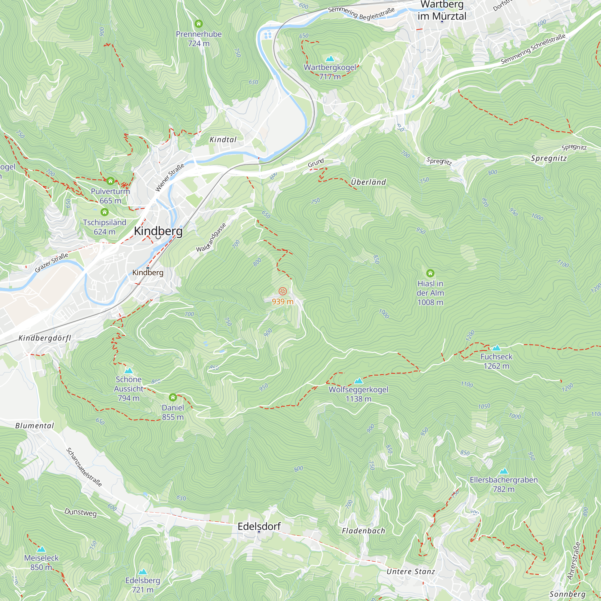 Xandl-Hütte map
