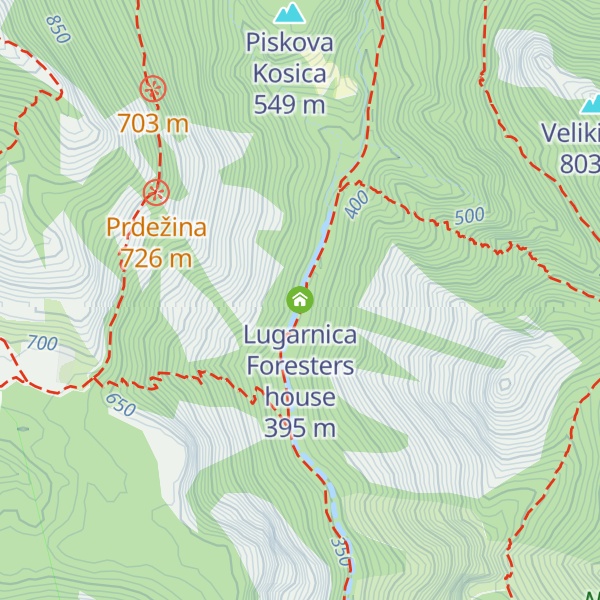 Map of Lugarnica Foresters house